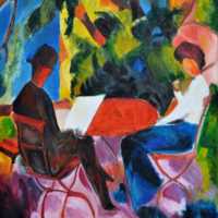 August Macke: Paar am Gartentisch